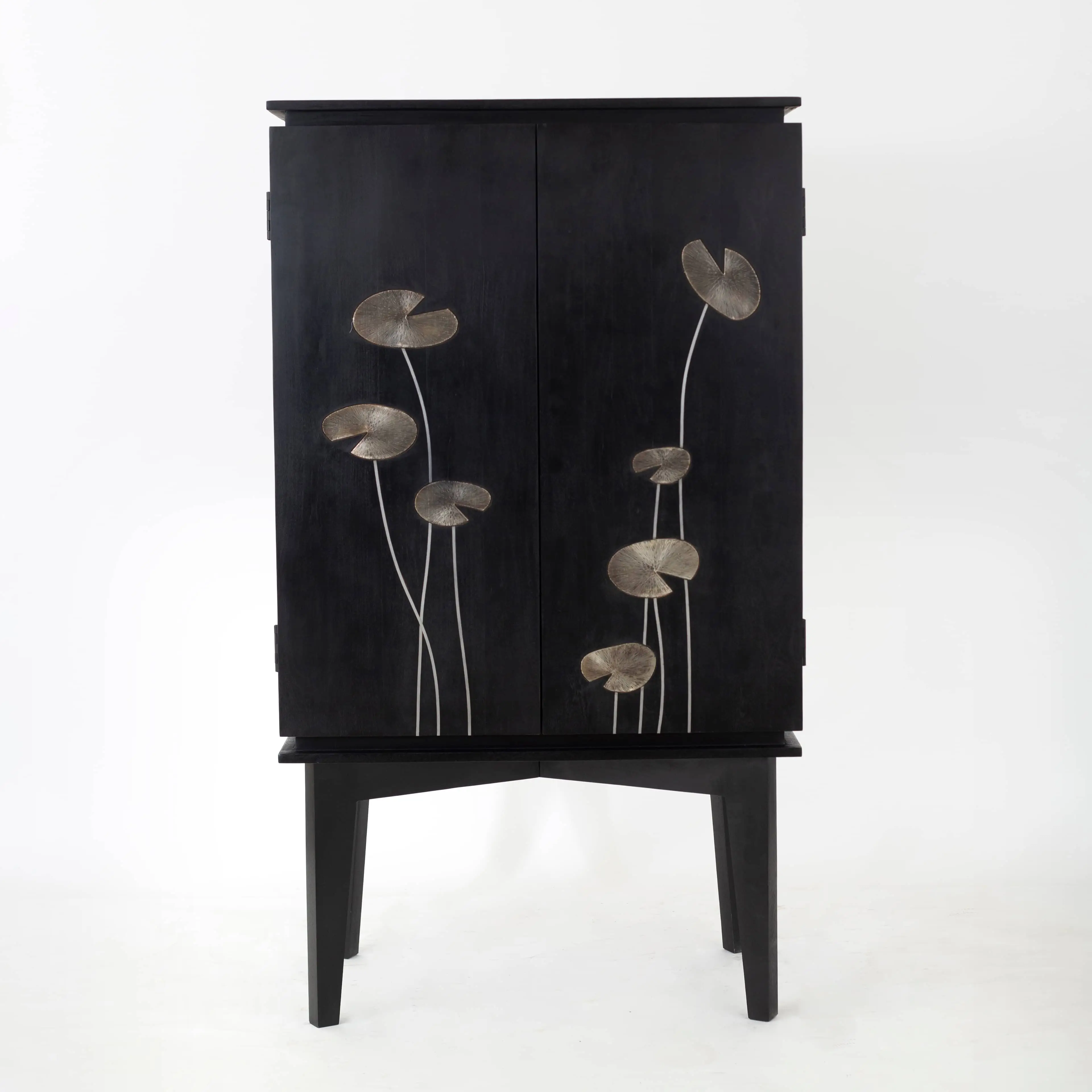 Leggy lotus leaf drinks cabinet - silver